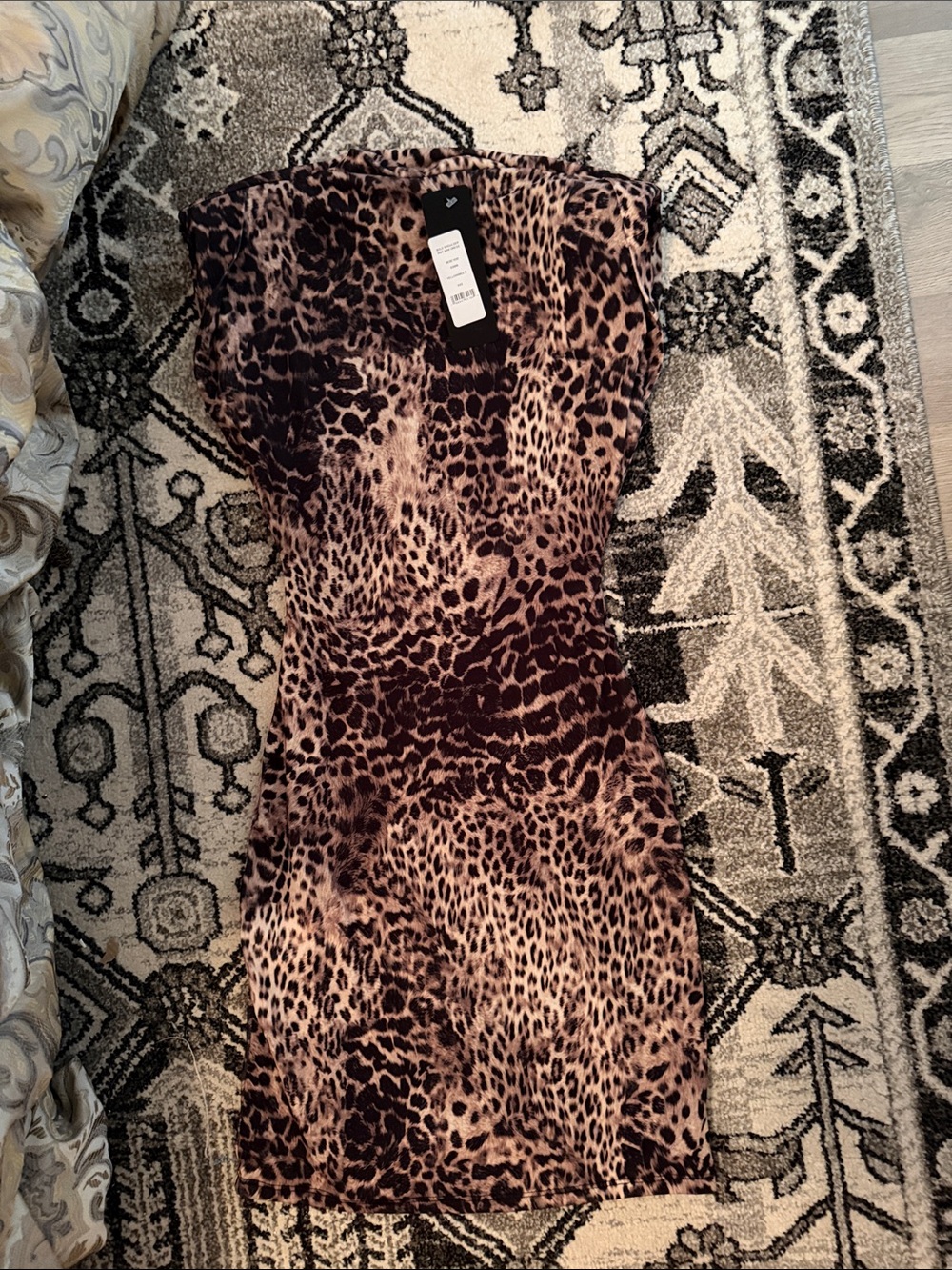 NWT Bebe Leopard Print Bodycon Dress - Brown